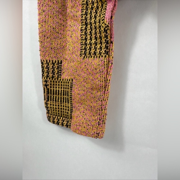 Zara Jacquard Geometric Cropped Sweater Orange Pink Size Small - Picture 8 of 10